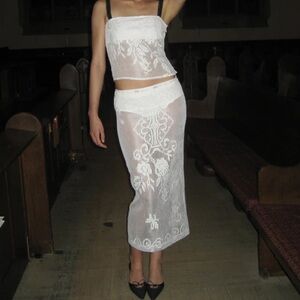 With Jéan Saint Midi Skirt | White (xs)